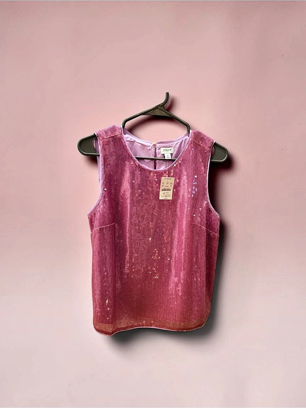 J.Crew Factory Sequin Shell Pink Medium NWT